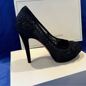BCBG MAXAZRIA beaded lace pumps